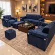 Brand New Luxury Blue Black Family Sofa - 2