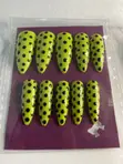 Handmade Press on Nails - Neon Green & Black Polka Dots - 2