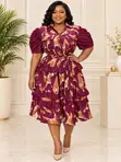 Besiwaa's Luxury Straight Dress with Belt - 2