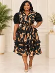 Besiwaa's Luxury Straight Dress with Belt - 3