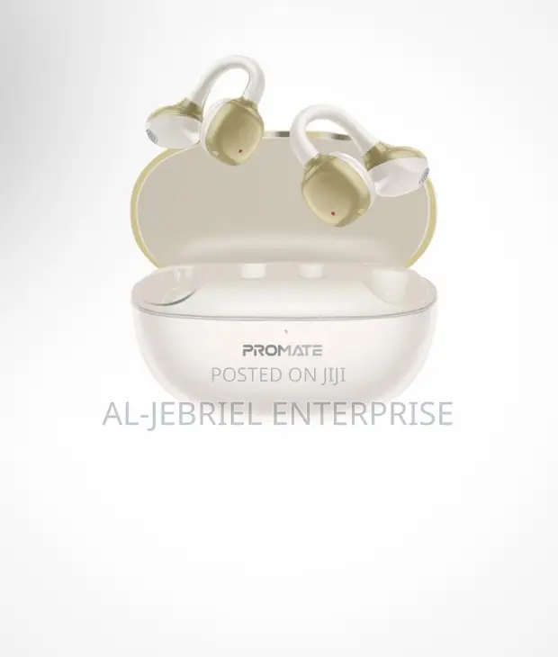 Promate AirClip-Pro Open Ear Wireless Earbuds - Beige - 1