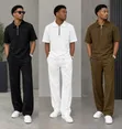 Men's Vintage Contrast Collar 2-Piece Set - 3