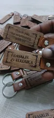 Customised Wooden Keyring with Leather Neck - 2