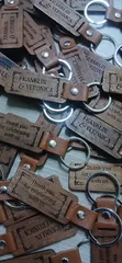 Customised Wooden Keyring with Leather Neck - 3