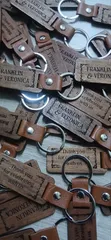 Customised Wooden Keyring with Leather Neck - 4