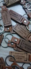 Customised Wooden Keyring with Leather Neck - 5
