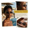 Unisex Frameless Rectangular Sunglasses - 1