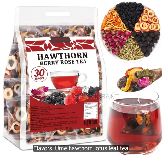 Hawthorn Lotus Leaf Tea, 30 Bags/300g, No Additives - 1