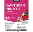 Hawthorn Hibiscus Tea - 50 Bags, No Additives - 3