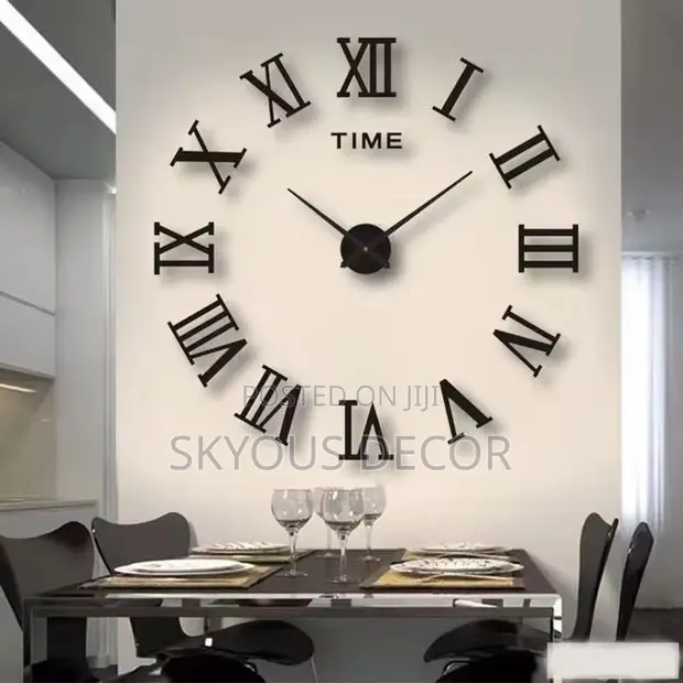 3D Roman Numeral Acrylic Wall Clock - 1