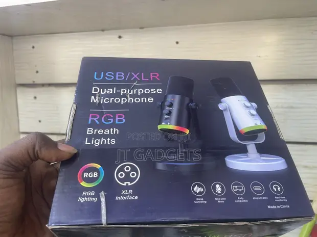 USB/XLR Dual-Purpose Microphone with RGB Breath Lights - 1