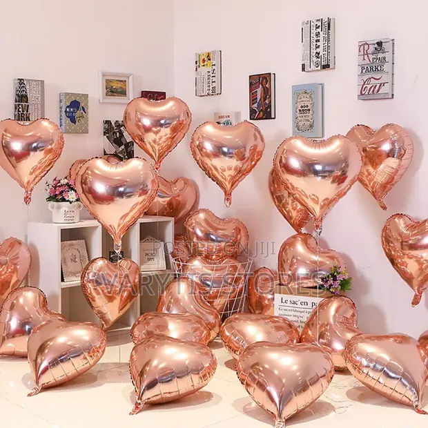 18-Inch Foil Balloons - Star & Heart Designs - 1