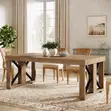 Farmhouse Wooden Dining Table for 6-8 People - 3