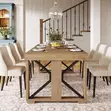 Farmhouse Wooden Dining Table for 6-8 People - 4