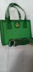 Ladies Green Genuine Leather Handbag - 2