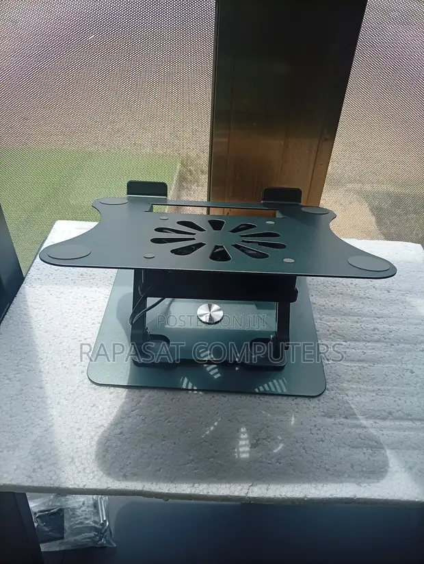 Adjustable Metal Laptop Stand with Cooling Fan (J41) - 1