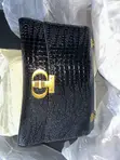 Croc-Embossed Crossbody Bag - Black - 3