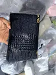 Croc-Embossed Crossbody Bag - Black - 5