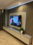 Wood-Mode TV Stand with Shelves & LED - 2