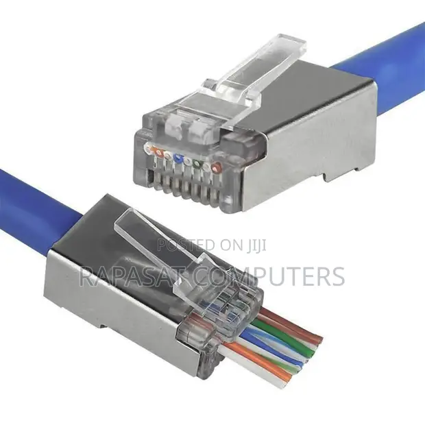 Shielded Pass Through Cat 6 RJ45 Connectors (1000pcs) - 1