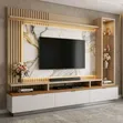 Wood-Mode Laminated TV Stand with Shelves - 2