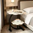 Unique C-Shaped Side Table - Dark Walnut Finish - 2