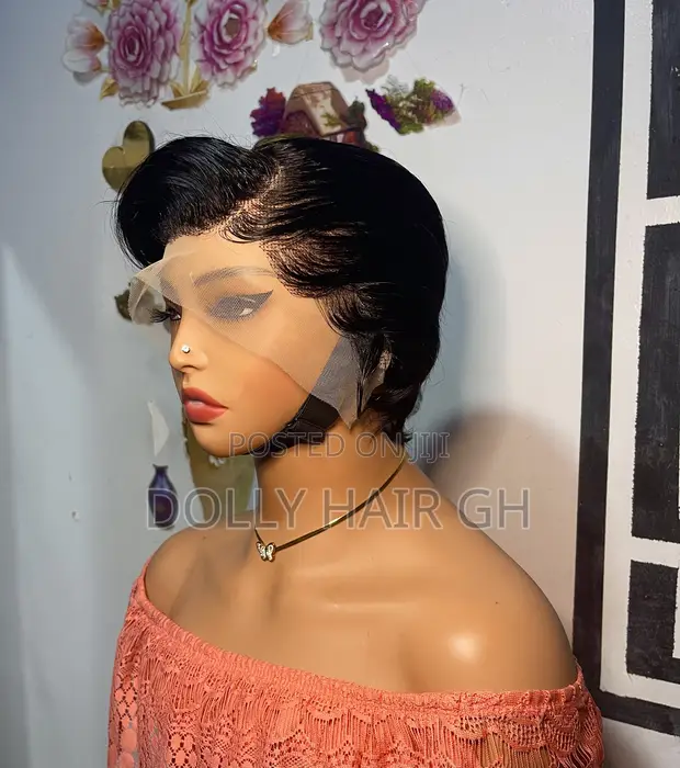 Human Hair Frontal Pixie Cut Wig - 1