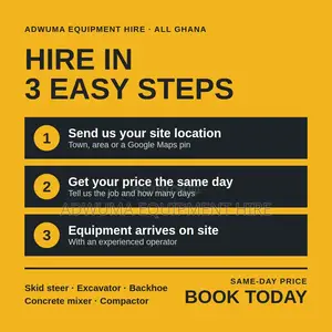 Bobcat, Excavator, Concrete Mixer & Compactor Hire - Accra & Nationwide
