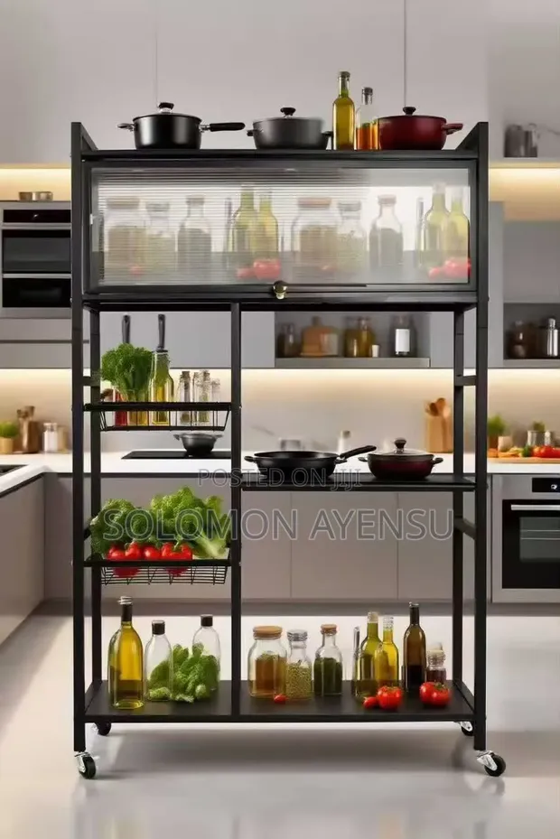 4 Tier Kitchen Storage Rack with Drawers - 1