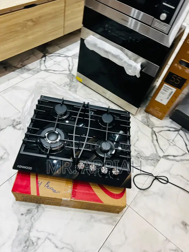 Kenwood 60cm Tempered Glass 4 Gas Hob (Black) - 1