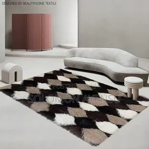 Diamond Pattern Shaggy Living Room Rug