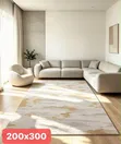 Blue Gray & Ivory Abstract Wool Area Rug - 2