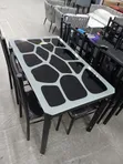 Brand New Glass Dining Table with 4 Chairs - 1