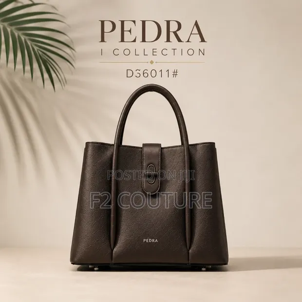 Pedra D36011 Luxury Ladies Handbag - Coffee Brown Tote - 1