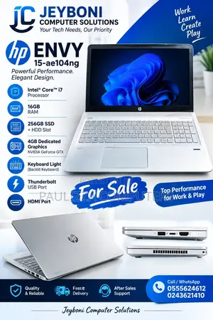 HP Envy 15 Laptop - Intel Core i7, 16GB RAM, 256GB SSD+HDD