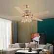 Luxury Crystal Fan Light with Rechargeable Remote - 1