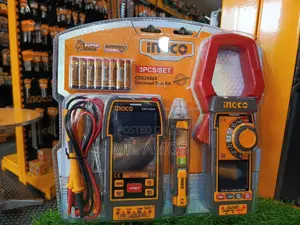 3-Piece AC/DC Clamp Meter, Multimeter & Voltage Detector Set