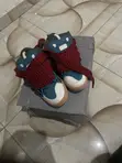 Lanvin Curb Leather & Suede Sneaker (Blue/Red) - 2
