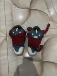 Lanvin Curb Leather & Suede Sneaker (Blue/Red) - 3