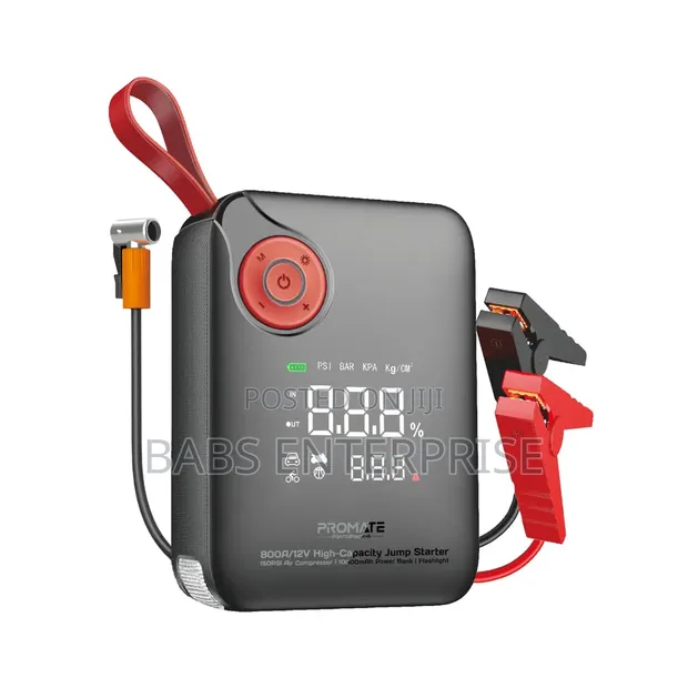 Promate PatrolPack-4 800A Jump Starter, Air Compressor, Power Bank - 1