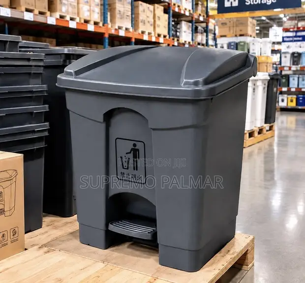40L Dark Grey Pedal Waste Bin - 1