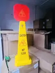 Yellow Corn Wet Floor Sign with Red Slipping Person - 2