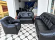 Royal Comfort Black Leather Sofa - 6 Seater - 1