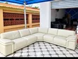 Royal Comfort Black Leather Sofa - 6 Seater - 3