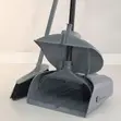 Dark Gray Folding Broom with Dustpan - Windproof Plastic Cleaning Set - 3