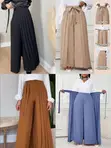 Palazzo Pants with Pleated Rapper - 1