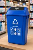 40L Color-Coded Waste Management Bin - Push Lid - 1
