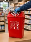 40L Color-Coded Waste Management Bin - Push Lid - 4