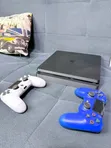 PS4 Slim Console with 2 Controllers & Games - 1