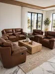 Luxury Brown Leather Executive Chairs (Set of 2) - 4